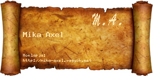 Mika Axel névjegykártya